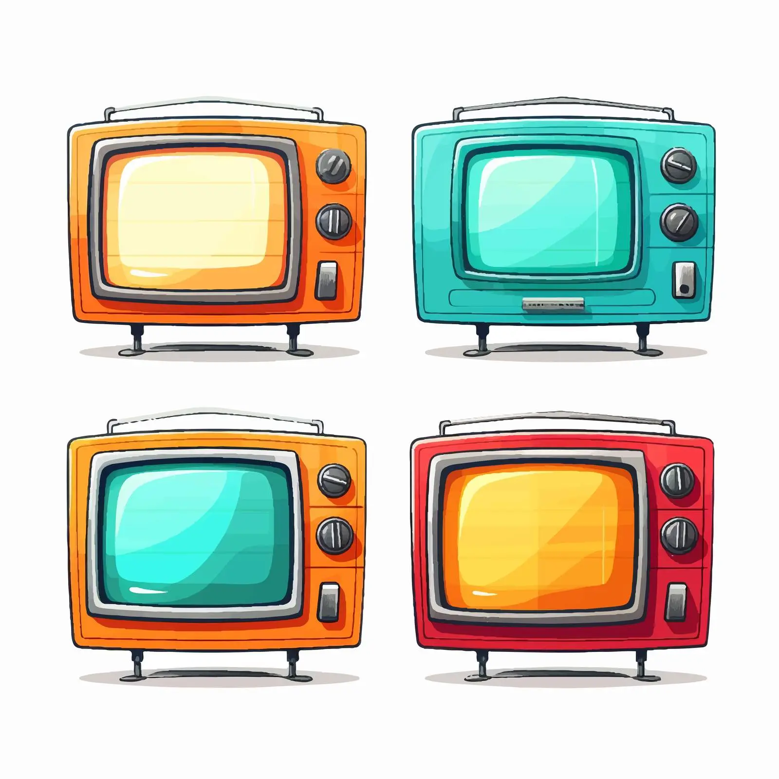 Vibrant Vintage TVs with Colorful Screens — free download from Dotvec