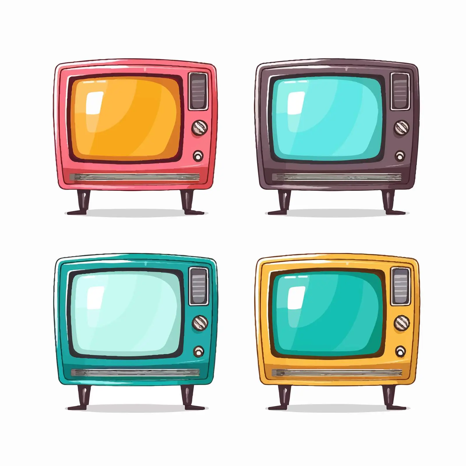 Vibrant Vintage TVs with Colorful Screens — free download from Dotvec