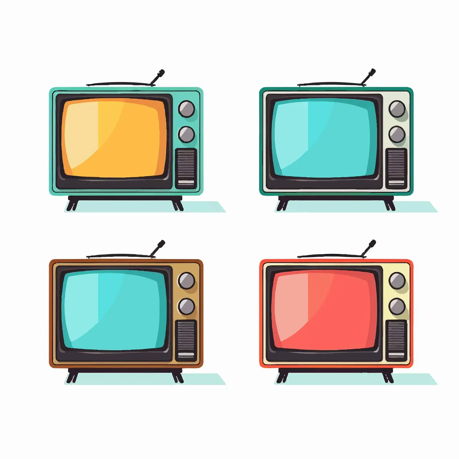 Vibrant Vintage TVs with Colorful Screens — free download from Dotvec