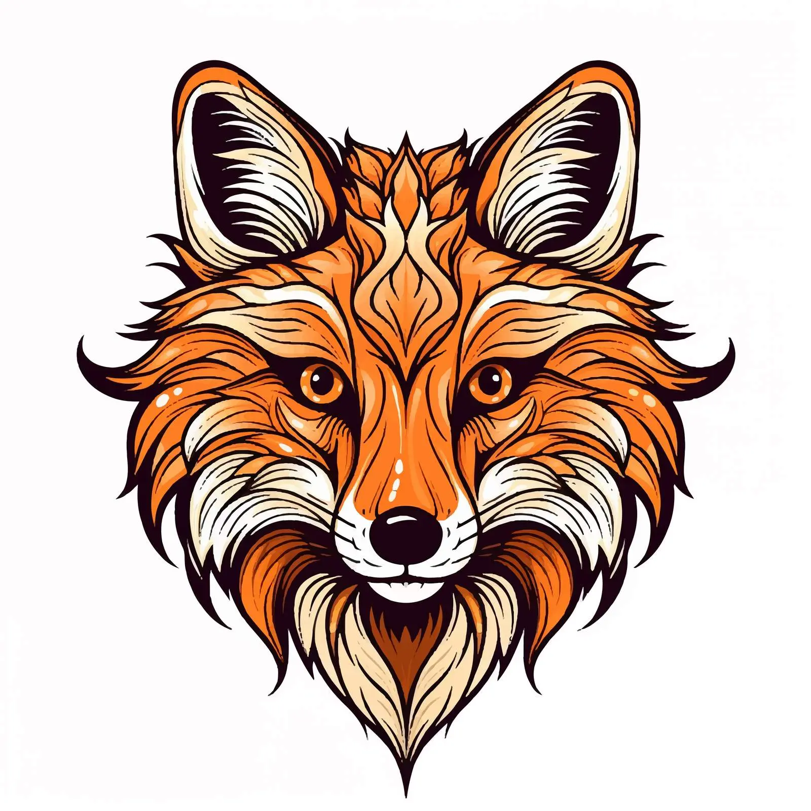 Fox Line Vector Illustration on White Background — free download from Dotvec