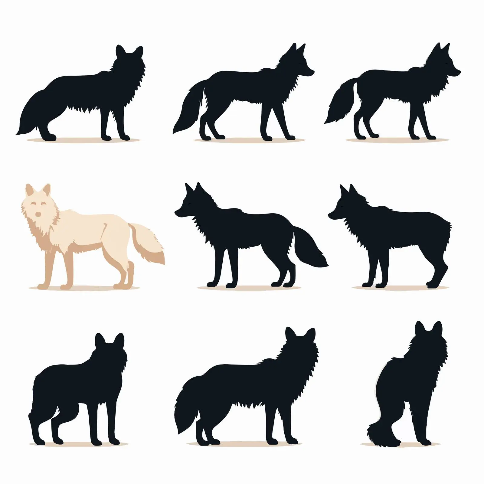 Fox Silhouettes Set with Buffalo Plaid Pattern — free download from Dotvec