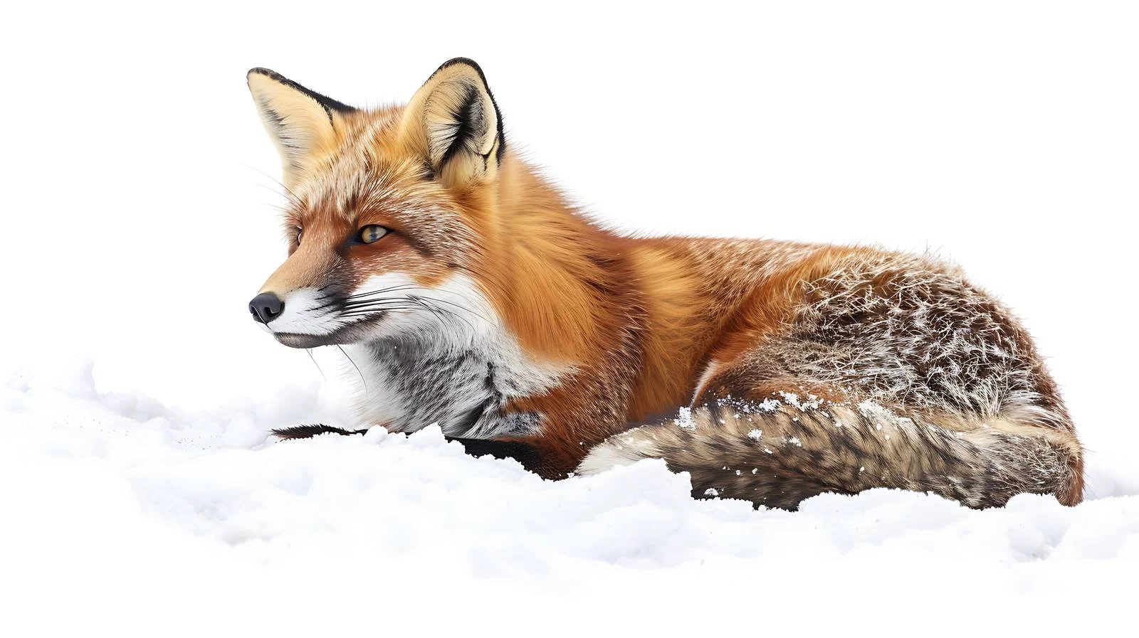Fox in Winter Landscape Solitude Scene — free download from Dotvec