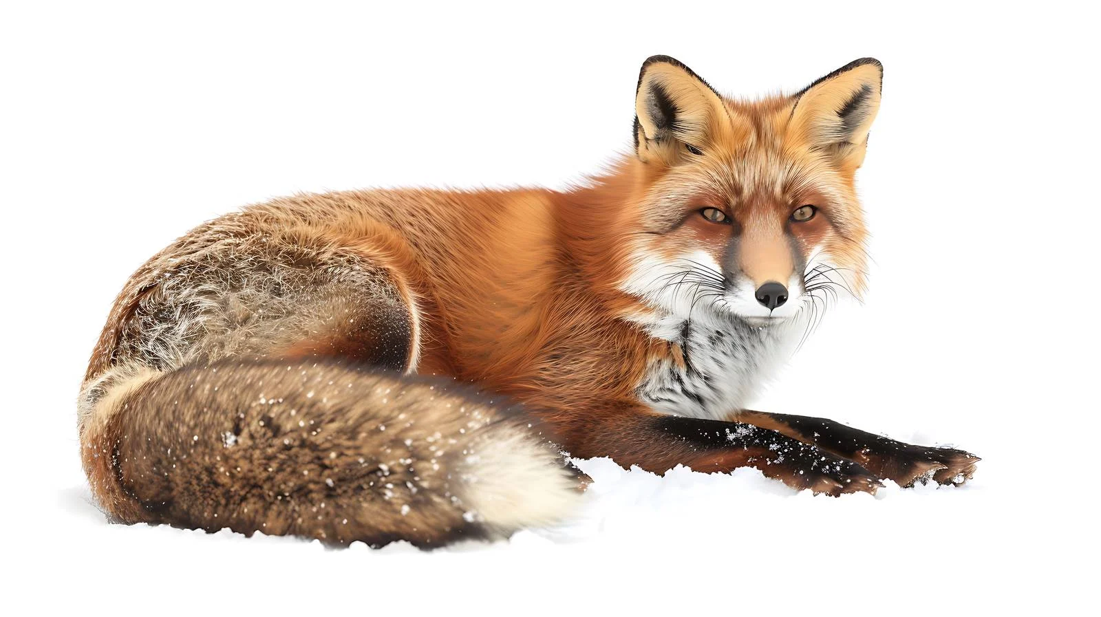 Winter Fox Amid Blank Snow Landscape — free download from Dotvec