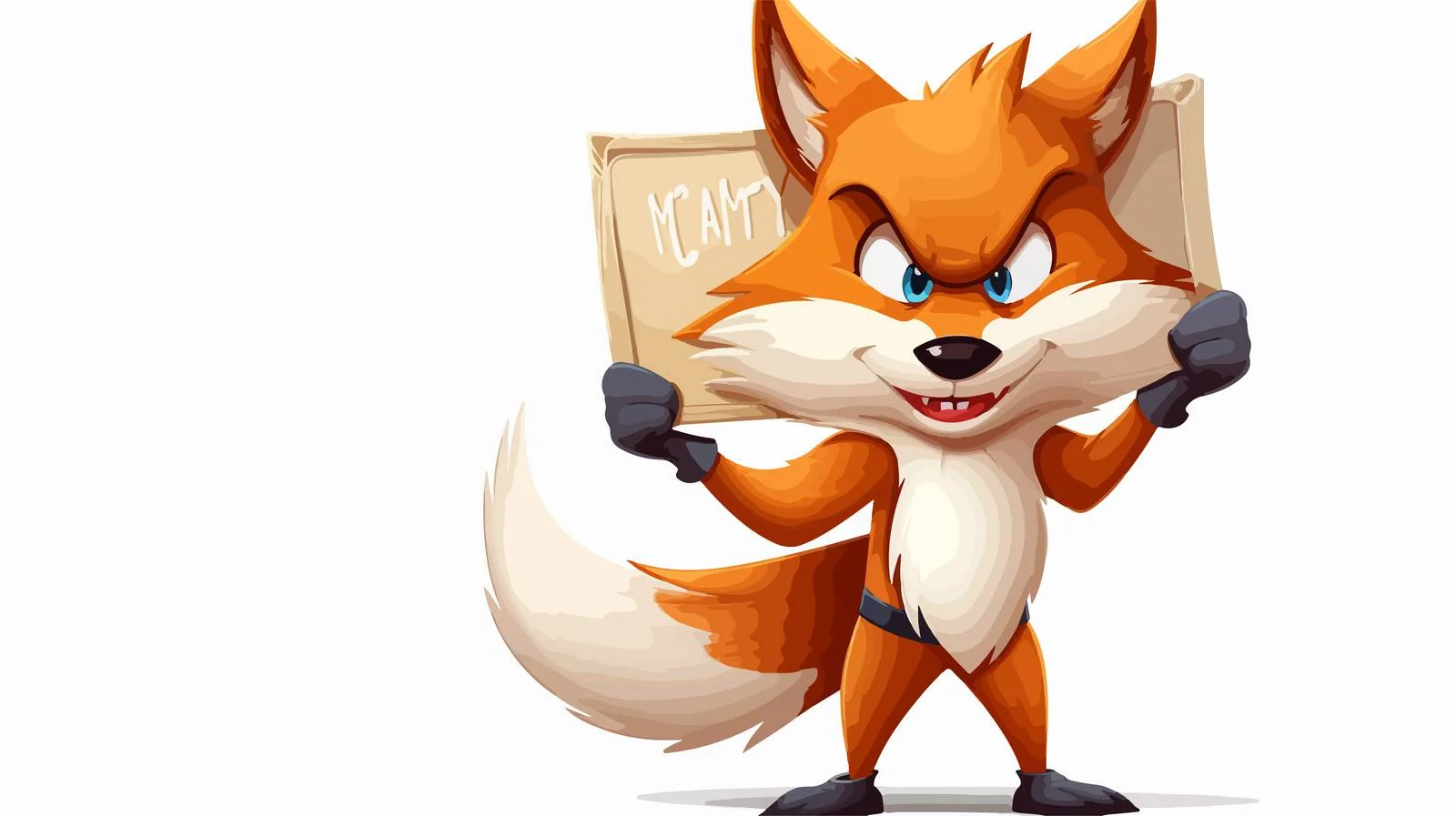 Fox Protest Sign Cartoon Character Vector — free download from Dotvec