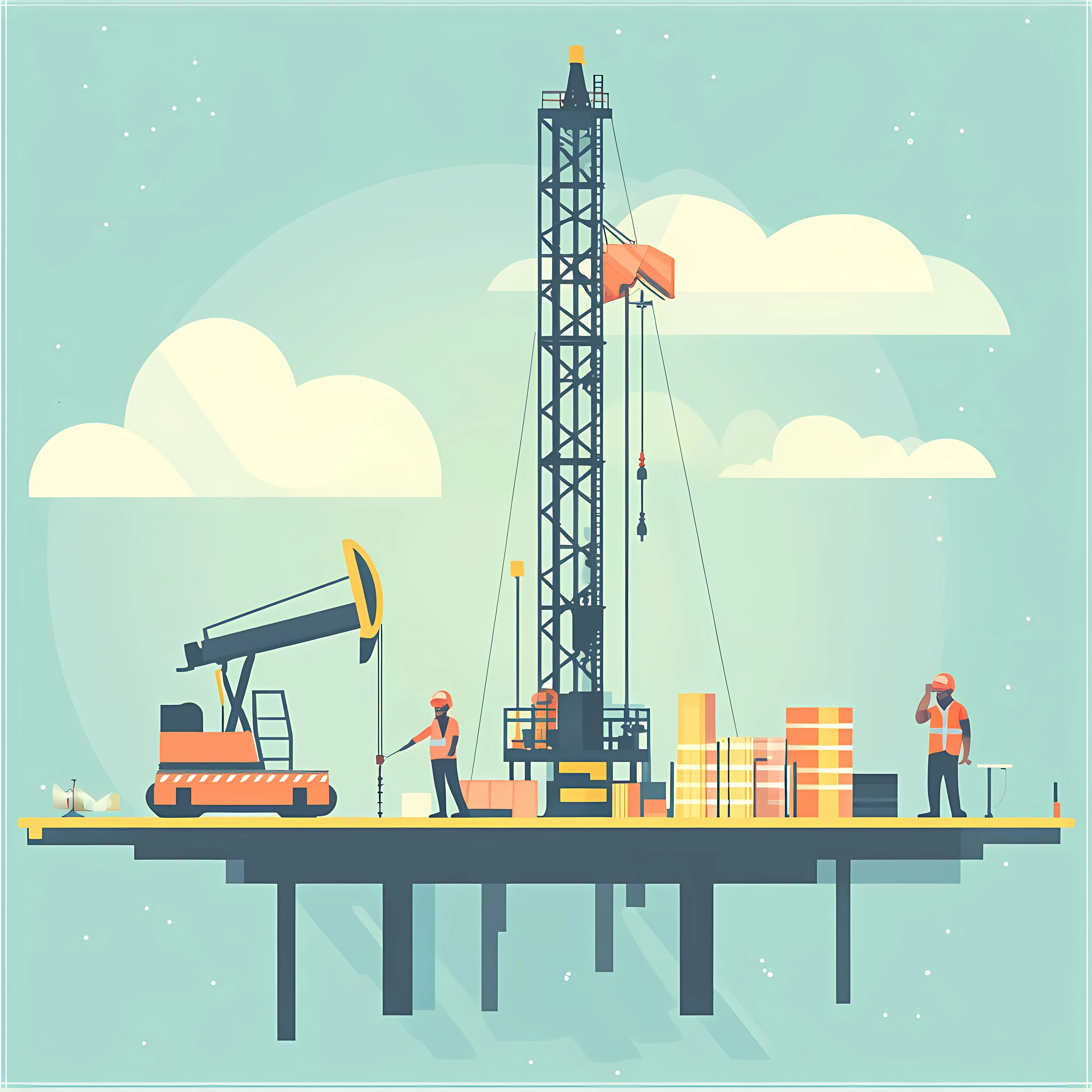 Fracking Oil Tower Rig Industry Characters – free drilling image from Dotvec