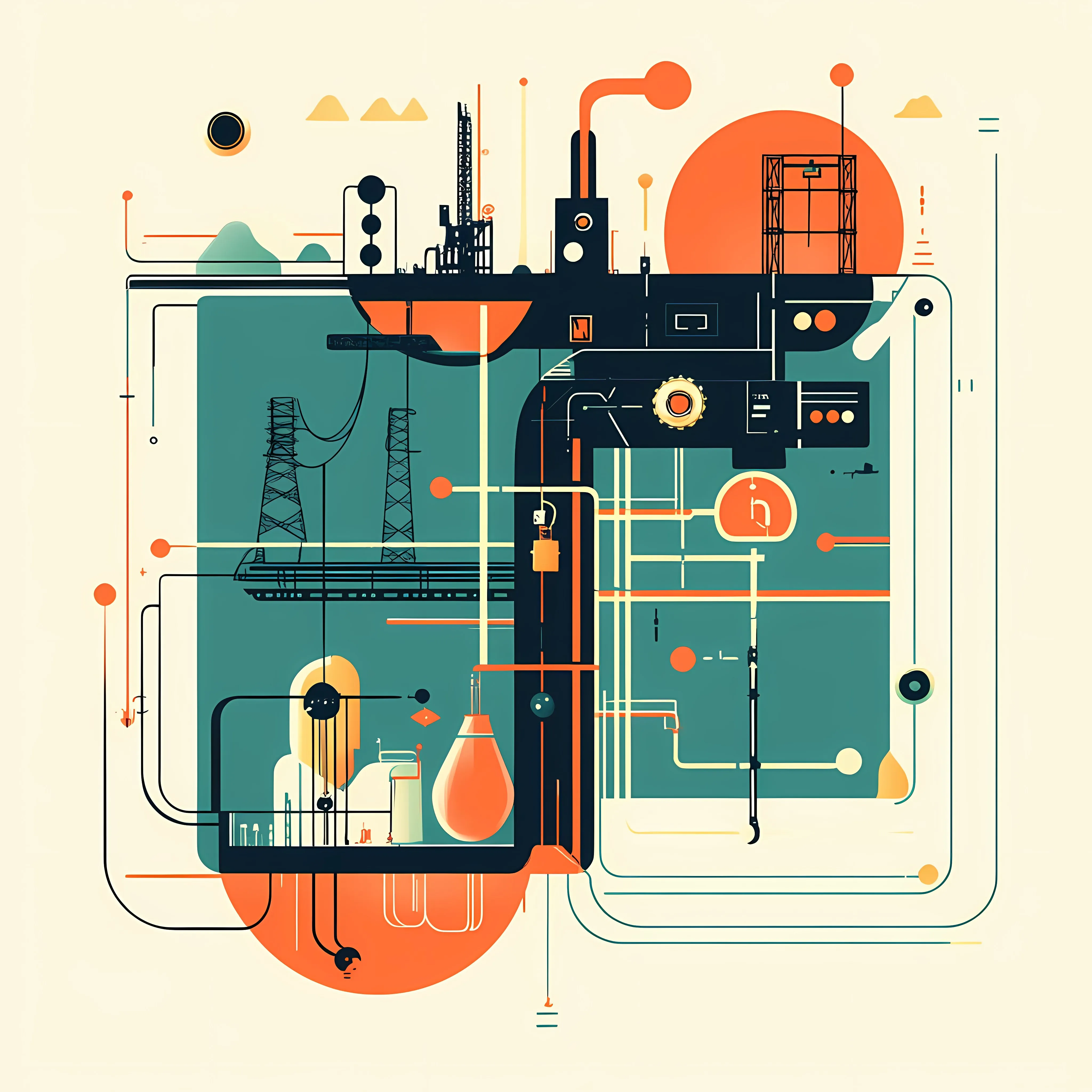 Fracking Production and Petroleum Extraction Vector Art – free drilling image from Dotvec