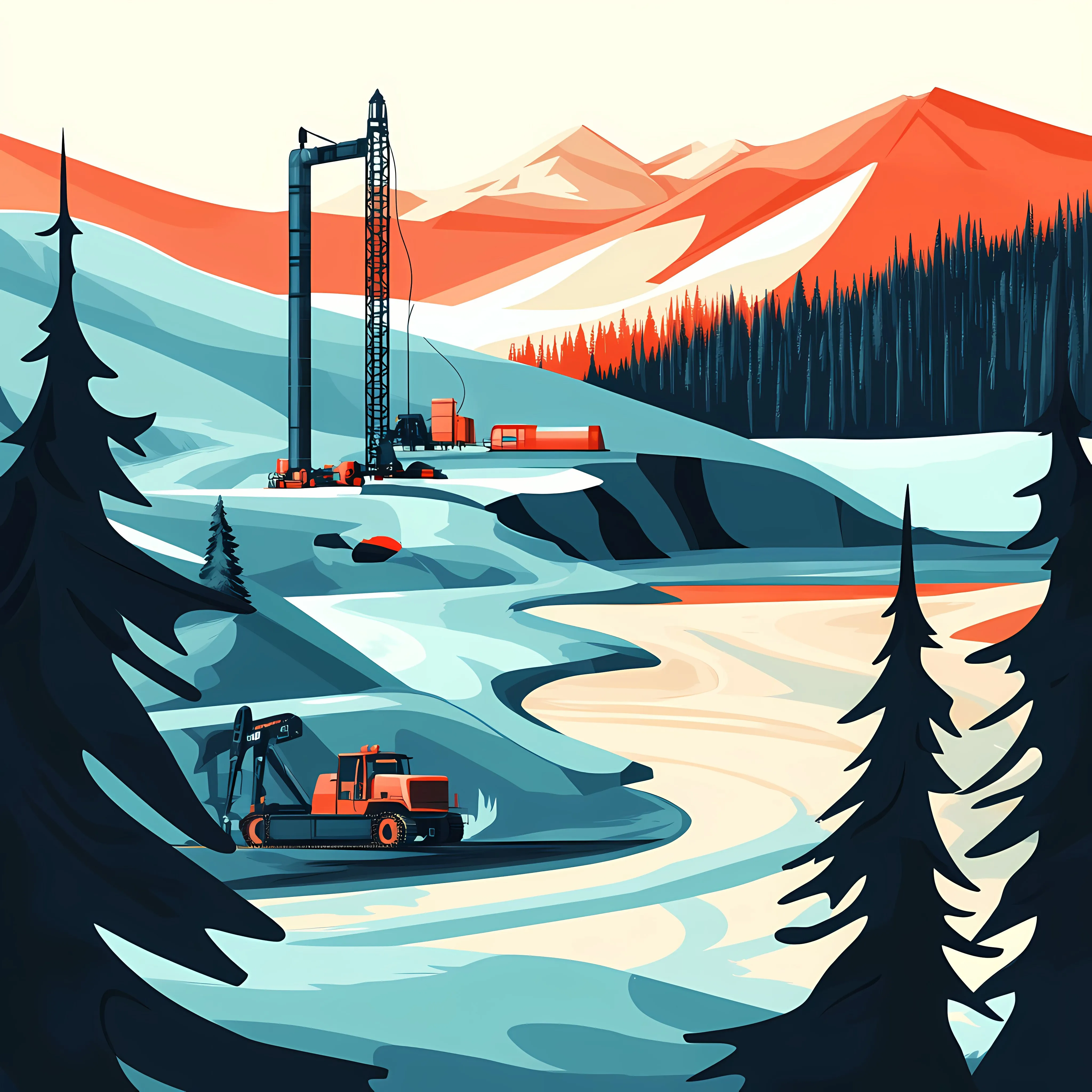 Fracking Production and Petroleum Extraction Vector – free drilling image from Dotvec