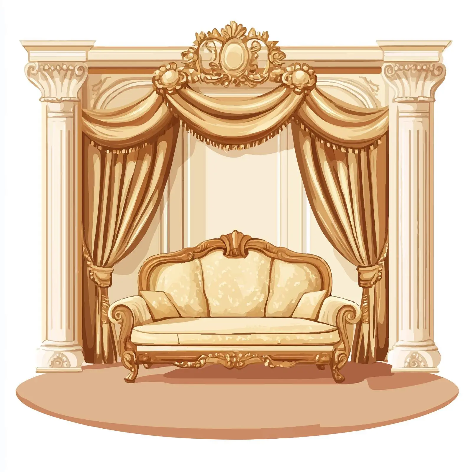 Classic Style Living Room Vector Design — free download from Dotvec