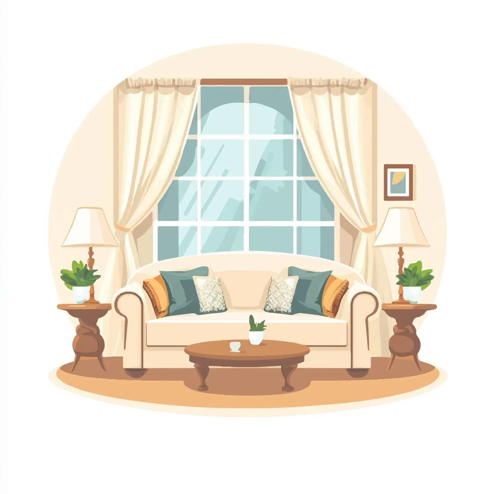 Classic Living Room Vector Design — free download from Dotvec