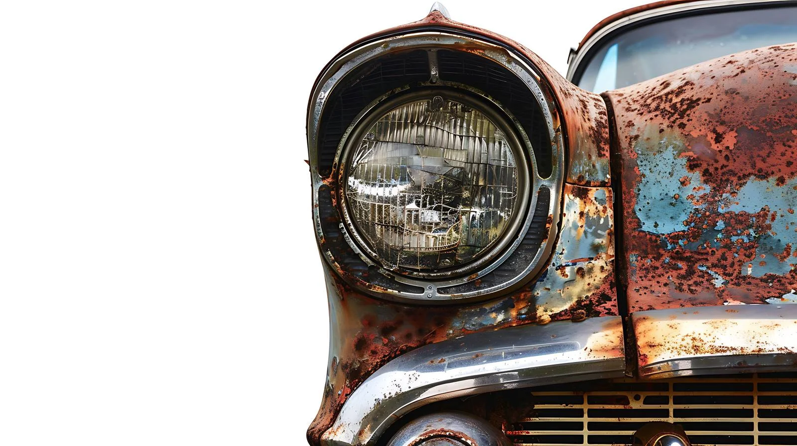 Weathered Front Section of Rusty Vintage Vehicle — free download from Dotvec