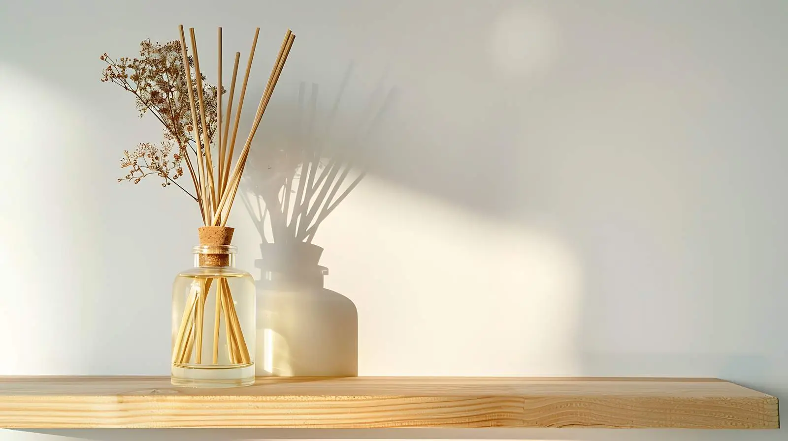 Aroma Stick in Bottle on Wooden Shelf – free bathroom decor image from Dotvec