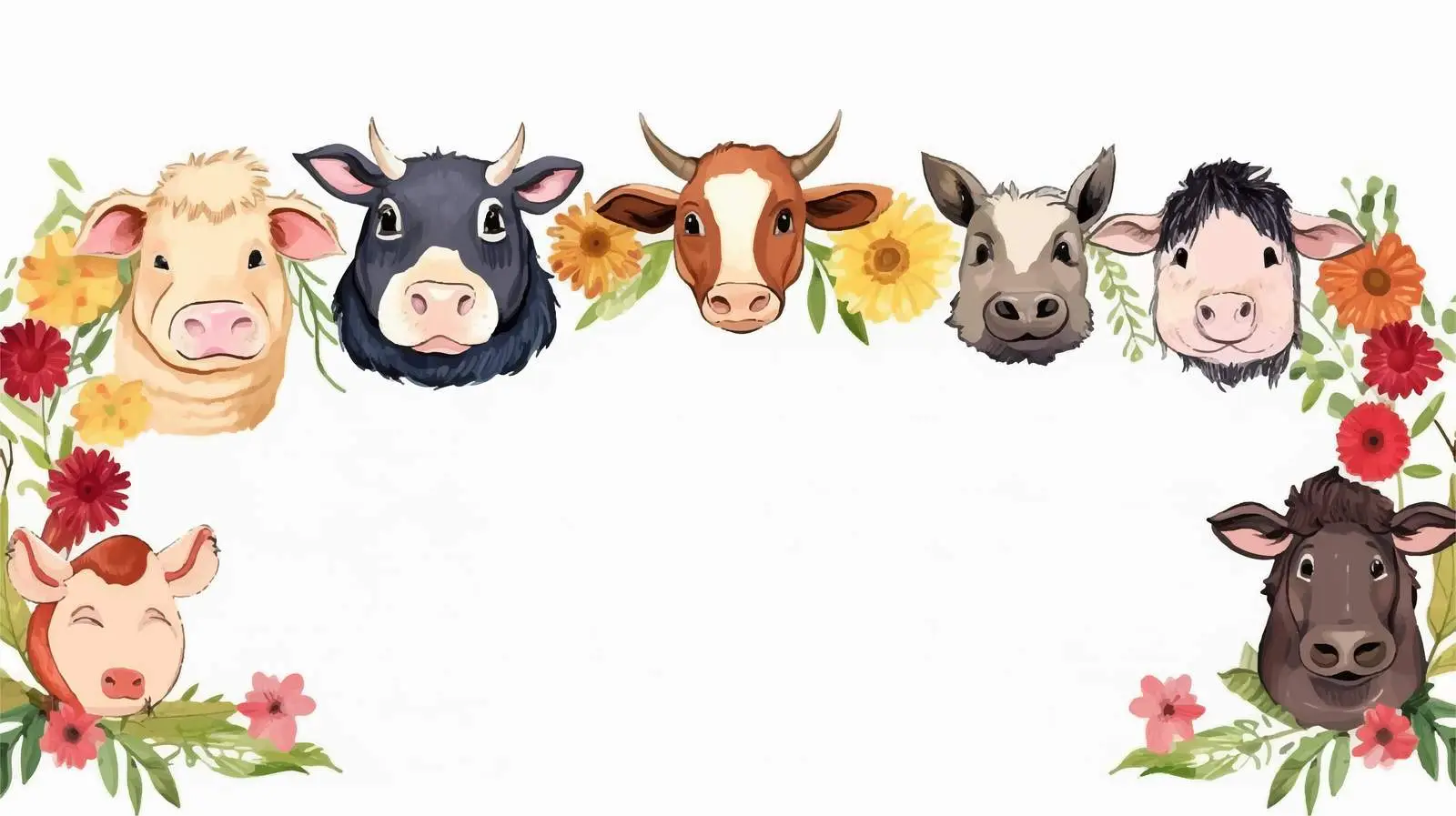 Cartoon Farm Animals Frame Design Vector Illustration — free download from Dotvec