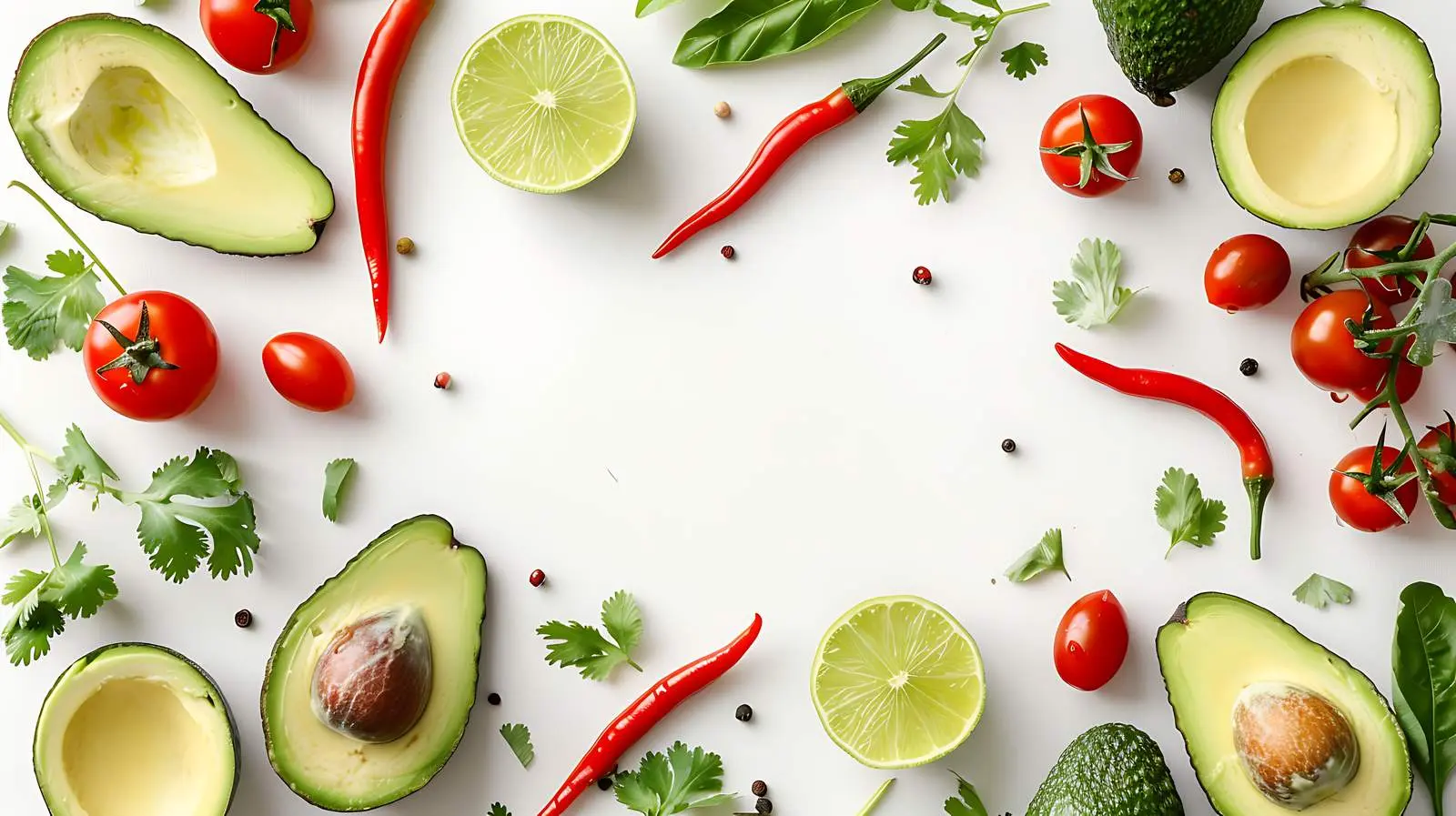 Raw Ingredients for Guacamole and Avocado Display – free organic image from Dotvec
