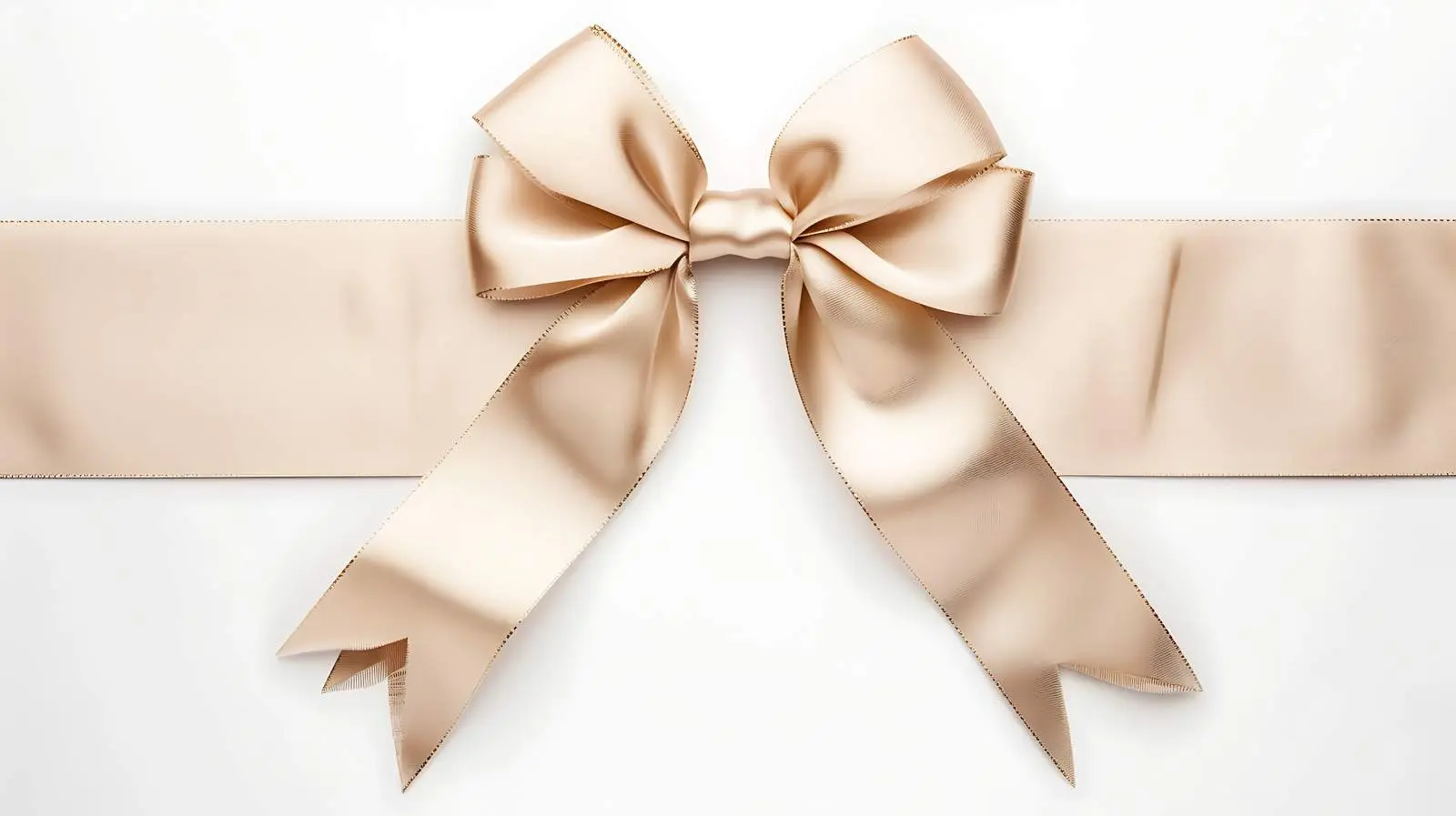 Beige Ribbon Frame with Bow on White Background – free mark image from Dotvec