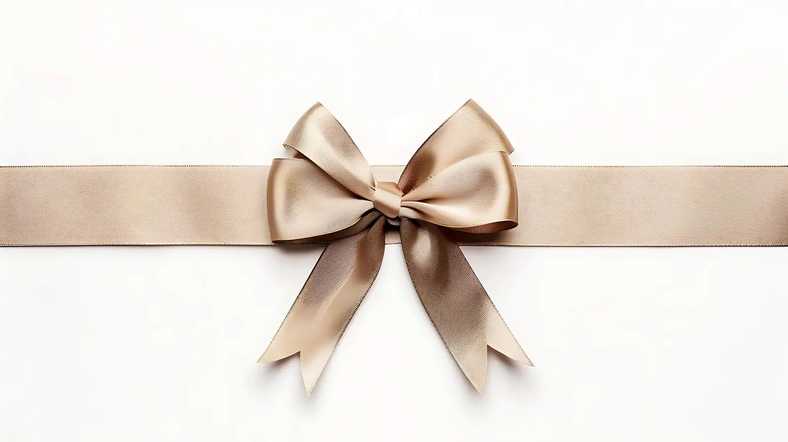Beige Ribbon Frame with Bow on White Background – free white image from Dotvec