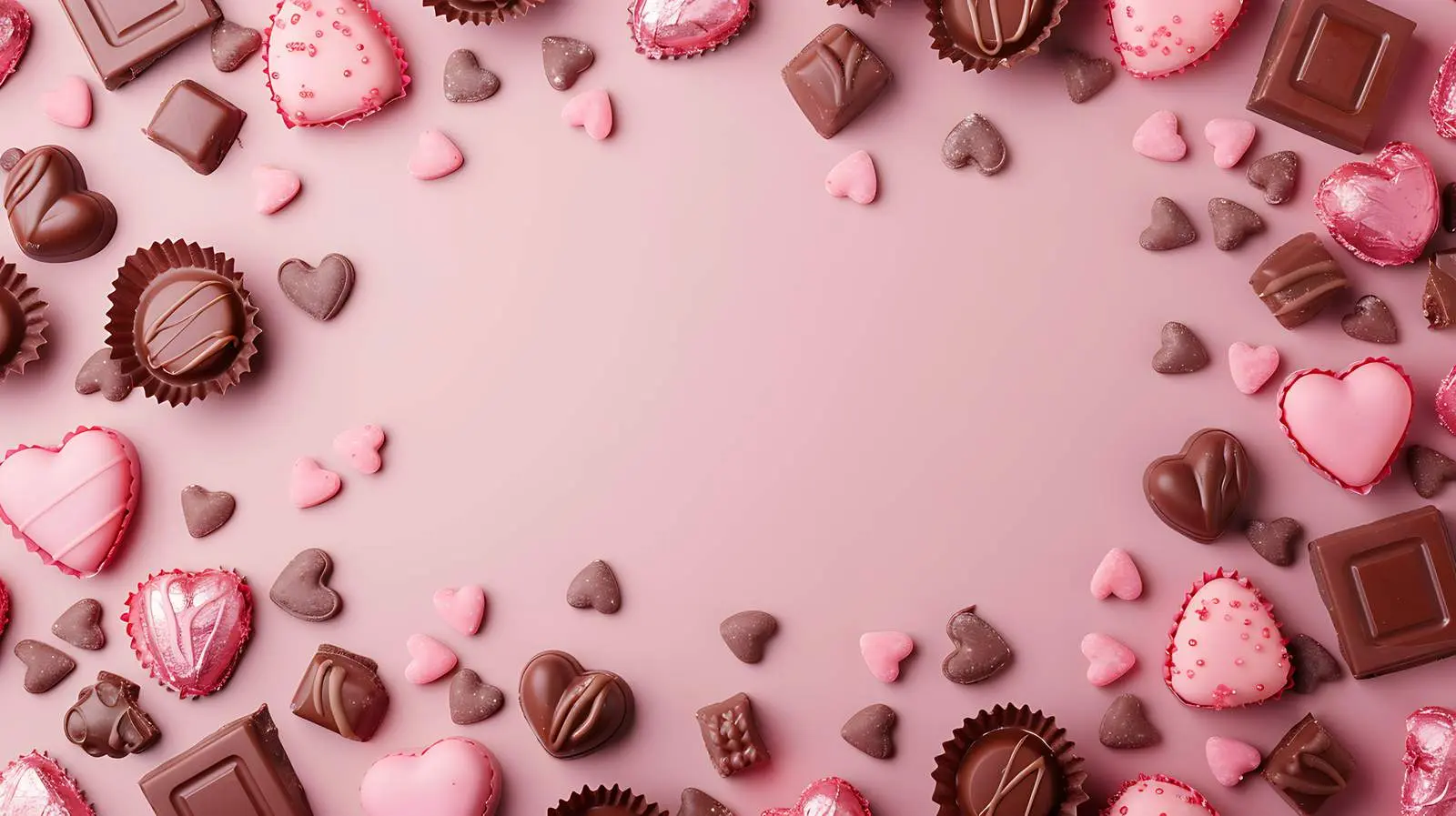 Chocolate Candies with Heat Symbols on Pink Background – free gift image from Dotvec