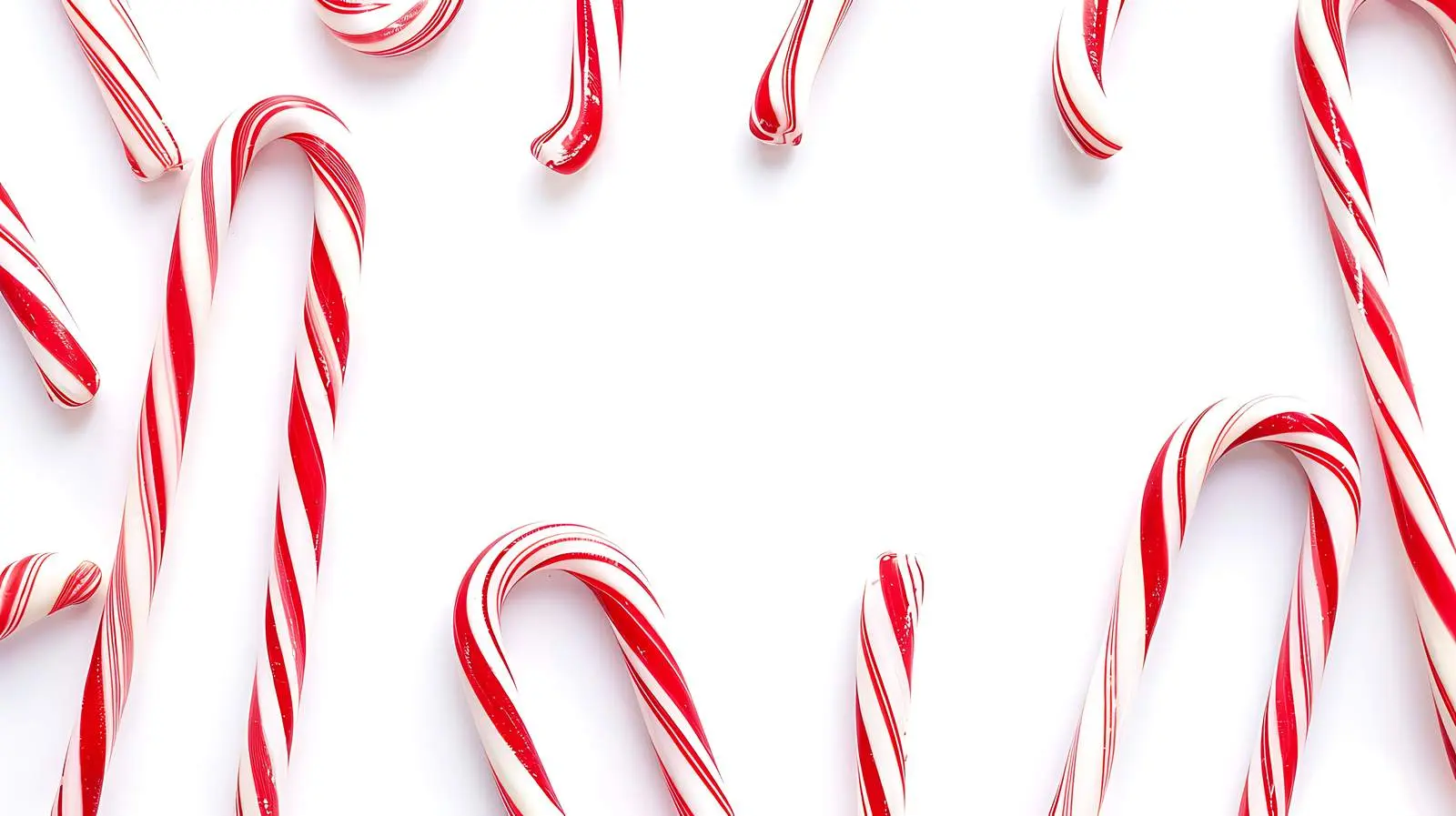 Christmas Candy Canes Frame with Blank Space – free white image from Dotvec