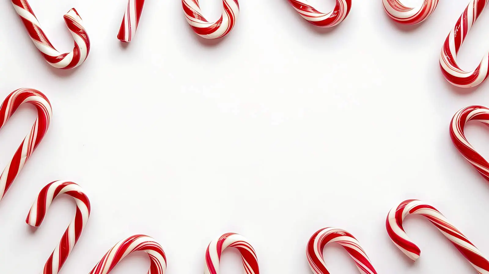 Christmas Candy Canes Frame with Blank Space – free white image from Dotvec