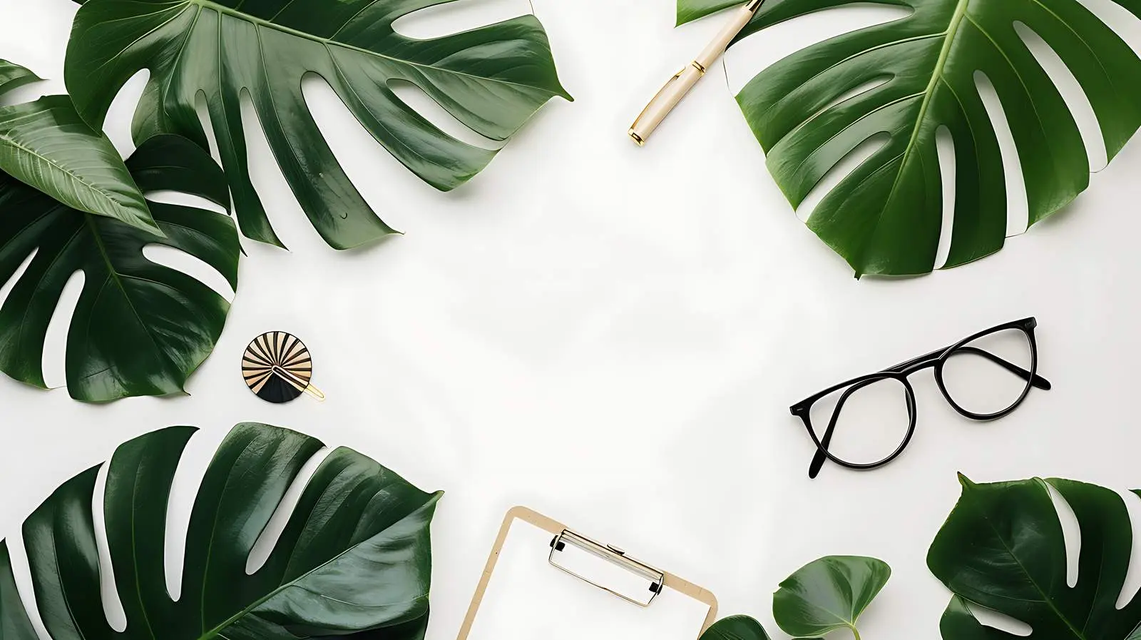 Elegant Neutral Golden Home Office Desk – free home productivity image from Dotvec