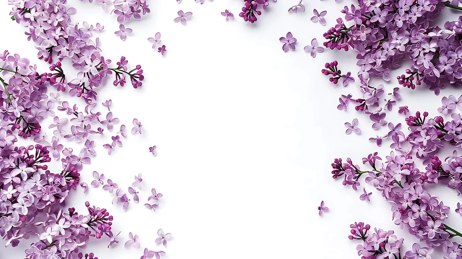 Lilac Flower Frame with Text Space on White Background – free decor image from Dotvec