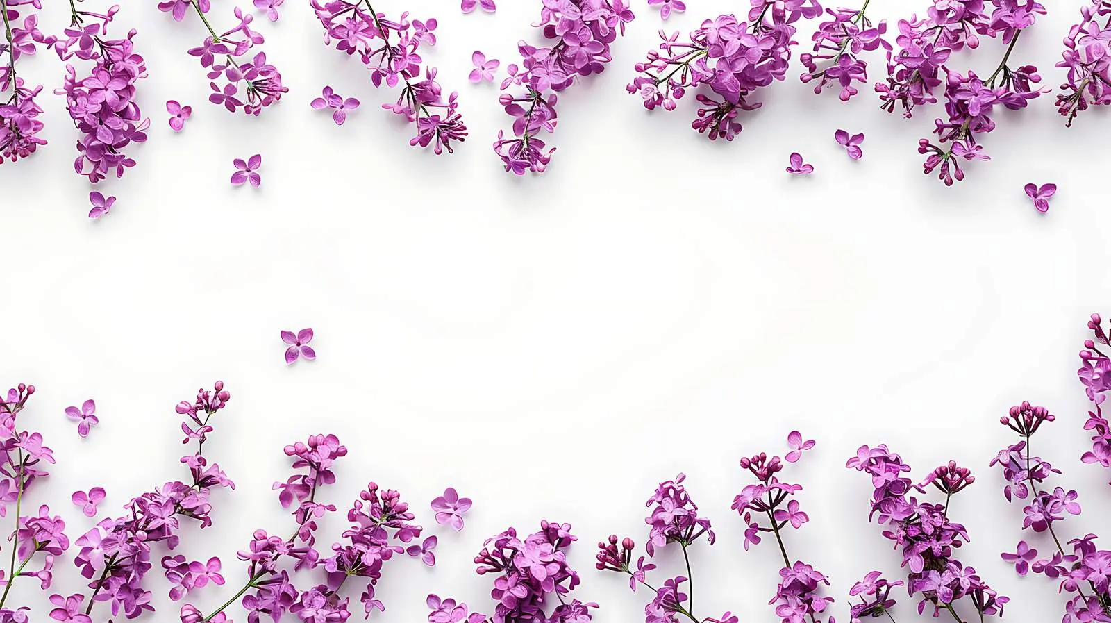 Lilac Flower Frame with Text Space on White – free decor image from Dotvec