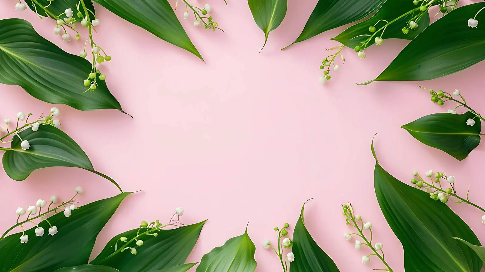Lily of the Valley Green Leaves Frame – free decor image from Dotvec