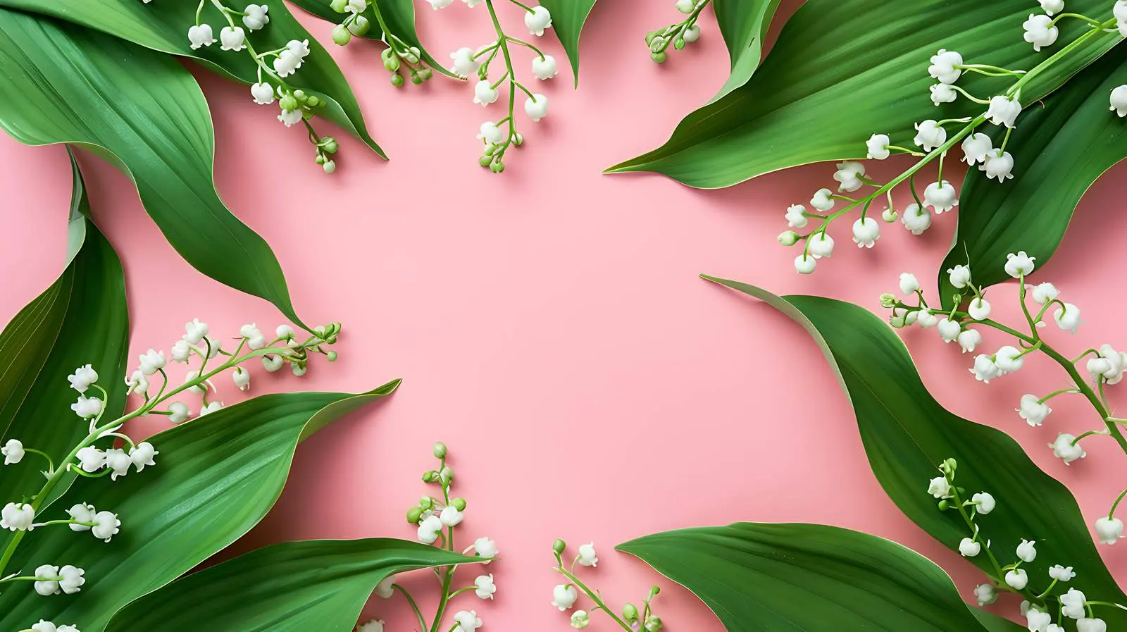 Lily of the Valley Green Leaves Frame – free decor image from Dotvec