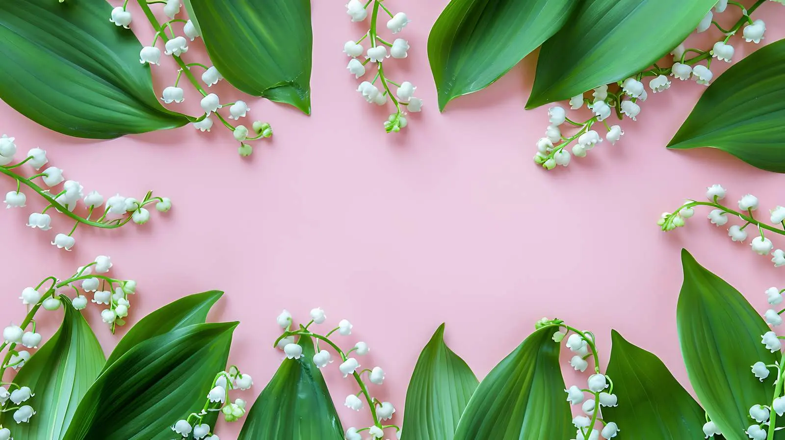 Lily of the Valley Green Leaves Frame – free decor image from Dotvec