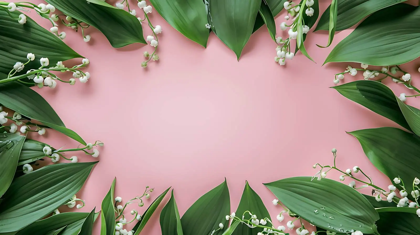 Lily of the Valley Green Leaves Frame – free natural image from Dotvec
