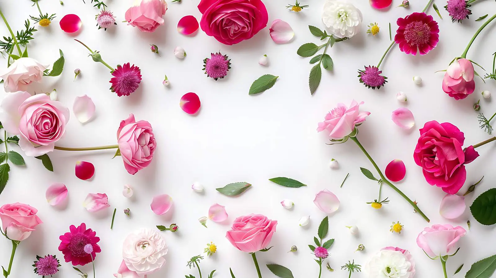 Floral Frame of Roses and Muscari — free download from Dotvec