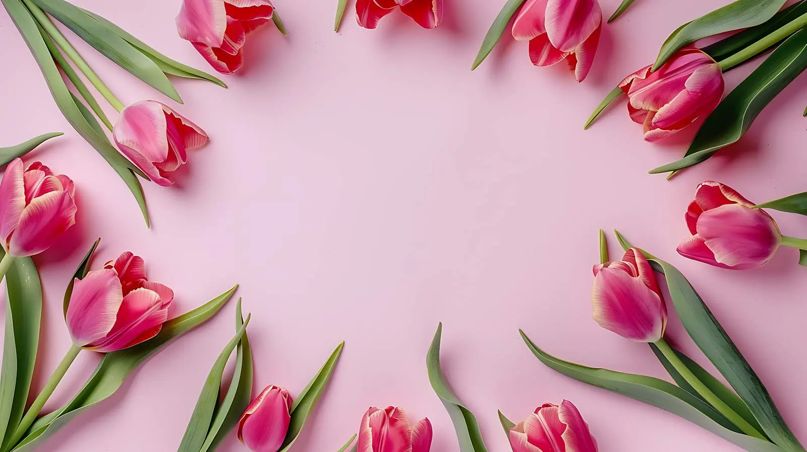 Tulip Flowers Frame with Blue Background — free download from Dotvec
