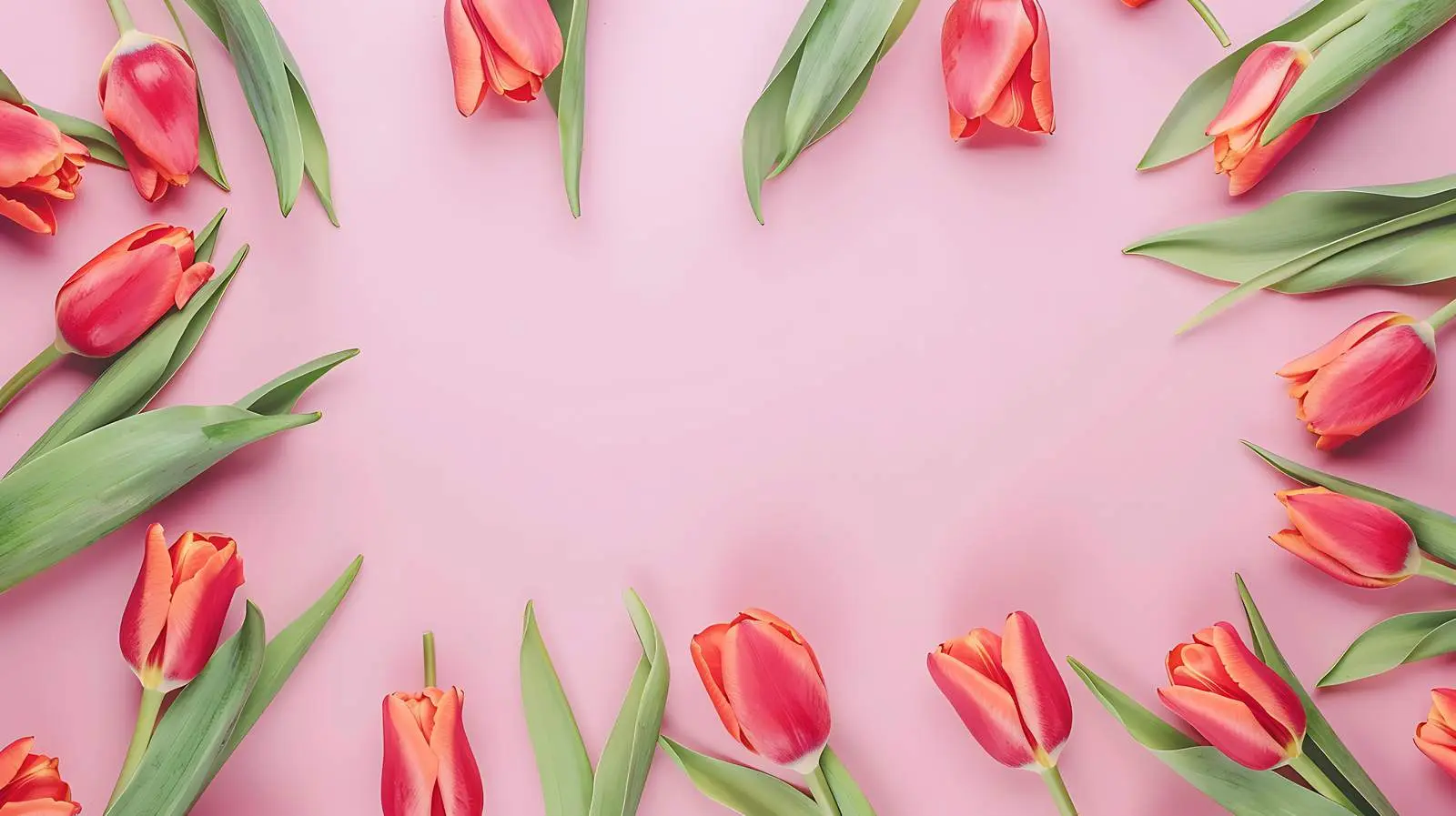 Tulip Flower Frame with Blue Background — free download from Dotvec
