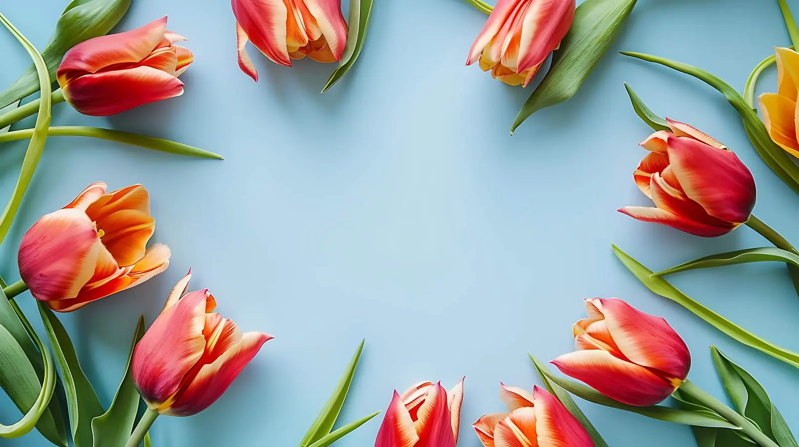 Tulip Flower Frame with Blank Space on Pink Background — free download from Dotvec