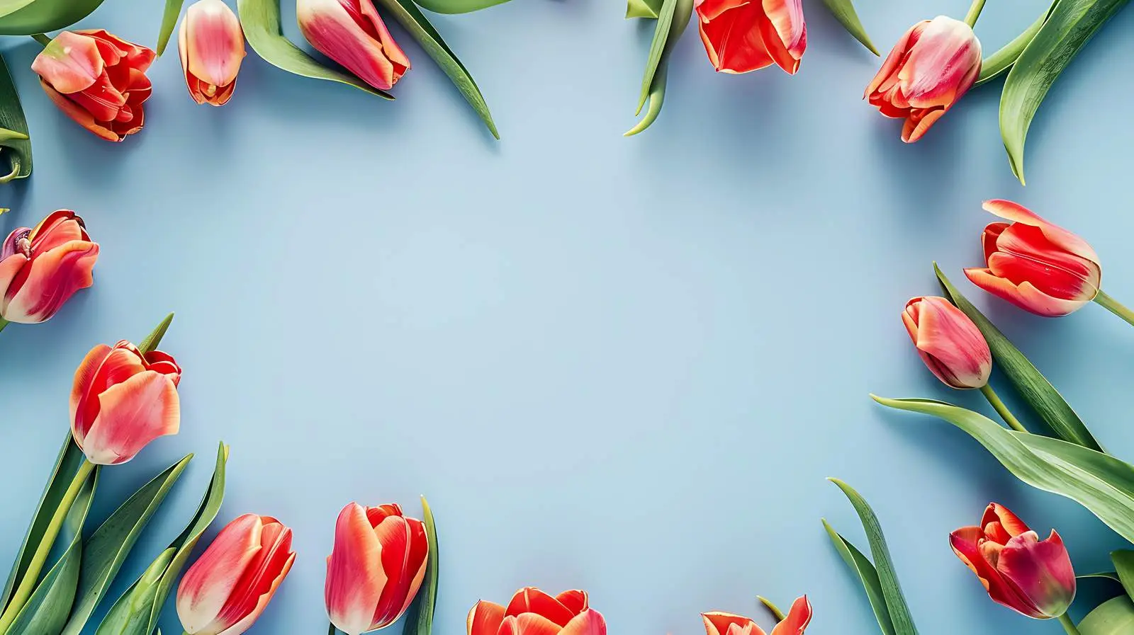 Tulip Flower Frame with Blank Space on Pink Background — free download from Dotvec