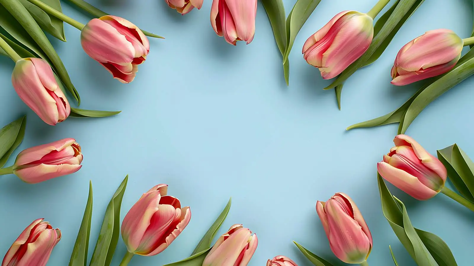 Tulip Flower Frame with Pink Background — free download from Dotvec