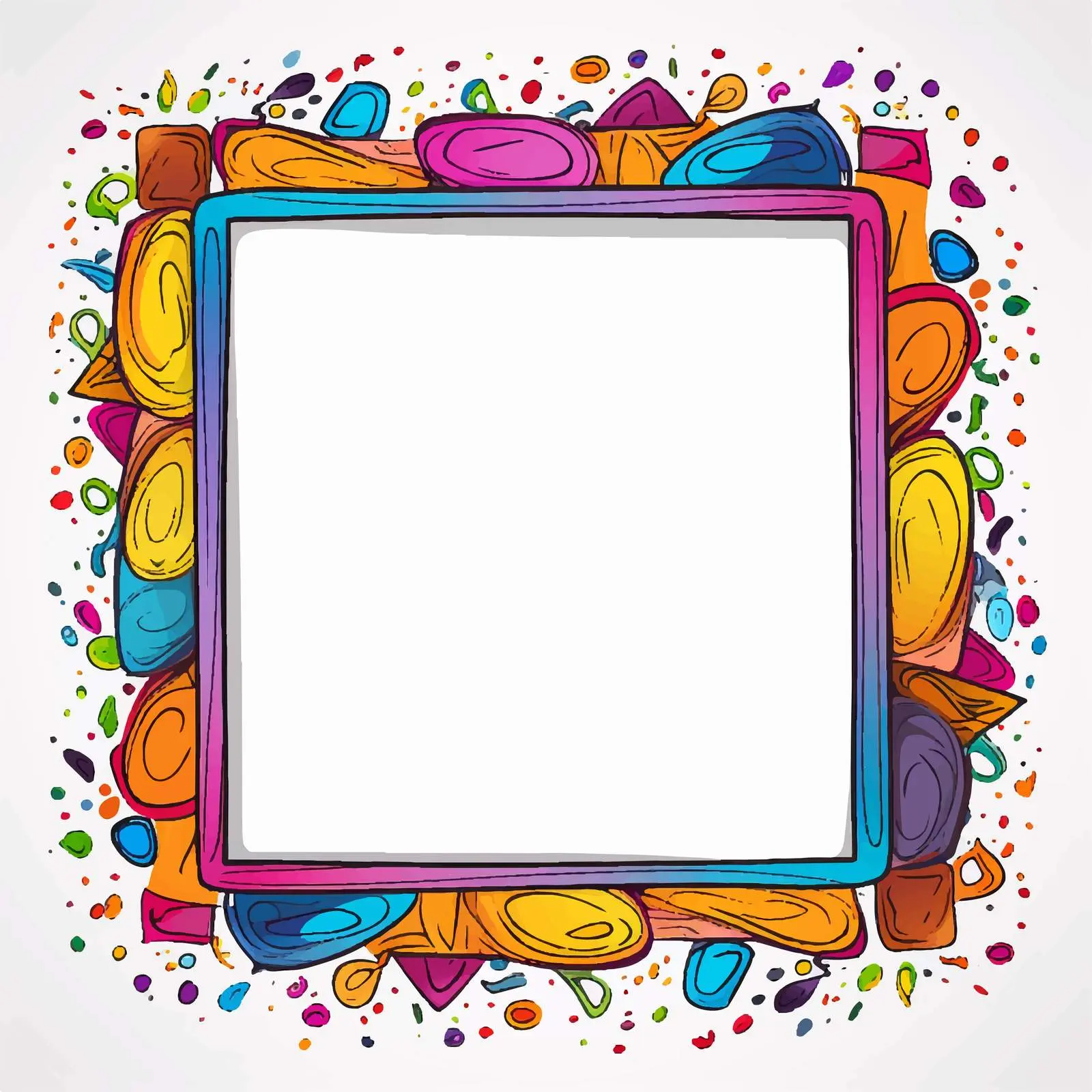 Educational Vector Frame Illustration on White Background – free vector shapes image from Dotvec