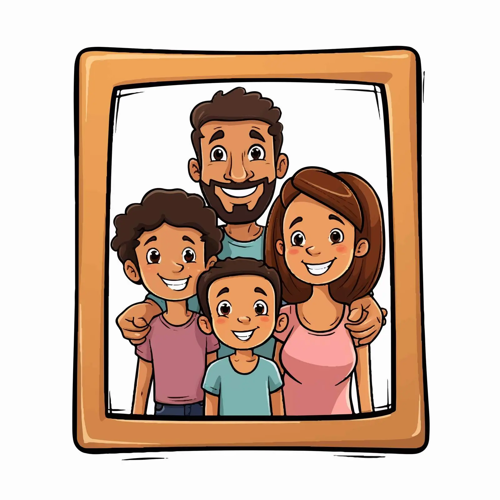 Cartoon Family Picture Frame Vector Illustration — free download from Dotvec