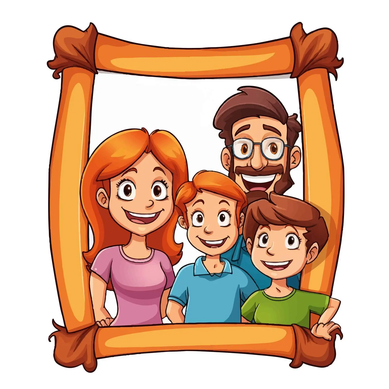 Family Cartoon Vector Frame Illustration — free download from Dotvec