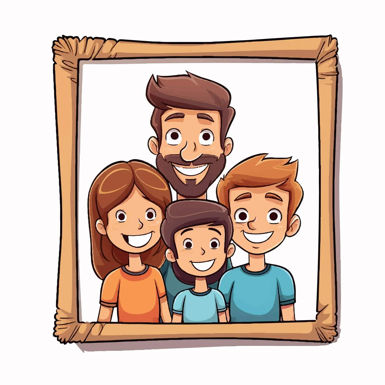 Cartoon Family Picture Frame Vector Illustration — free download from Dotvec