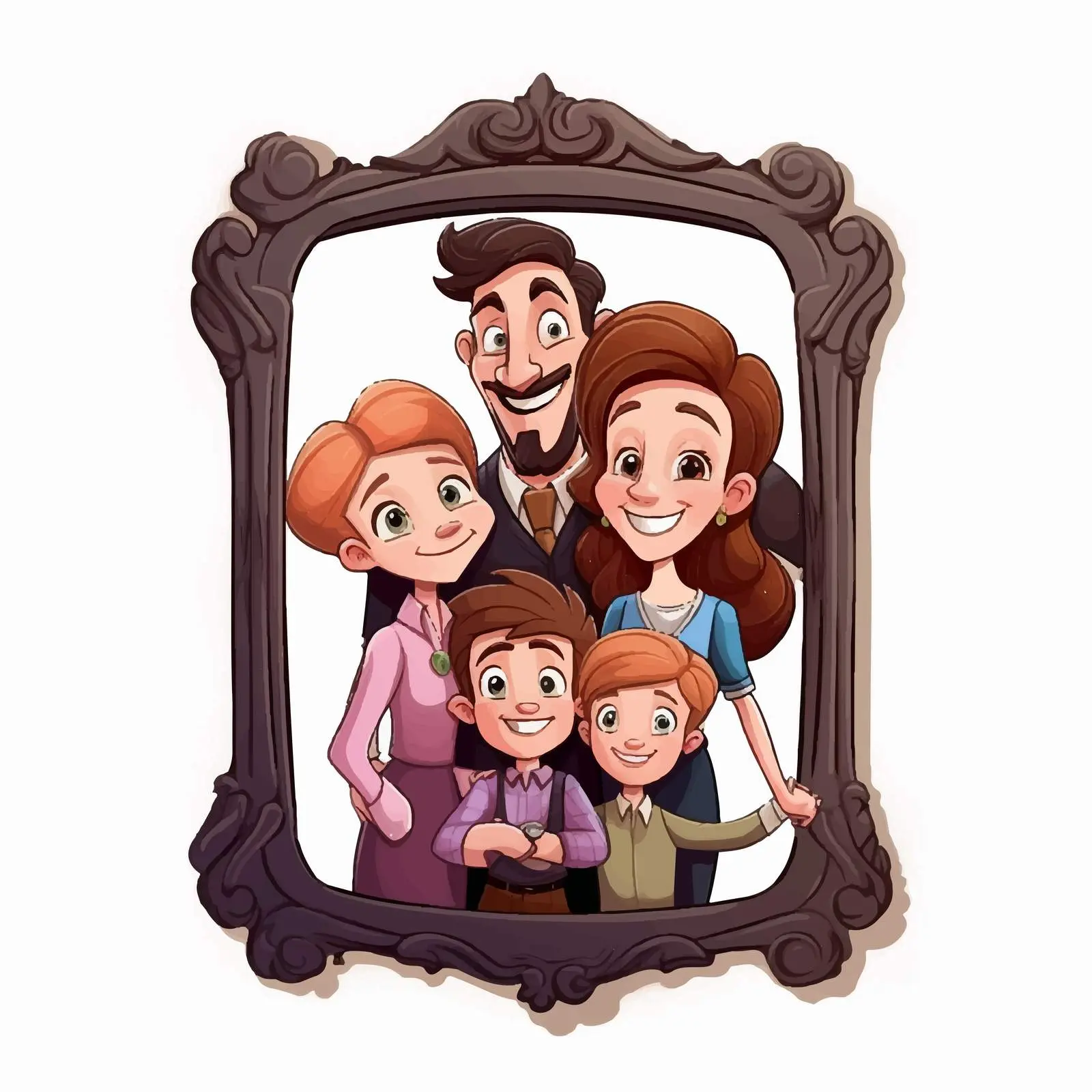 Family Picture Cartoon Vector Illustration – free framed image from Dotvec