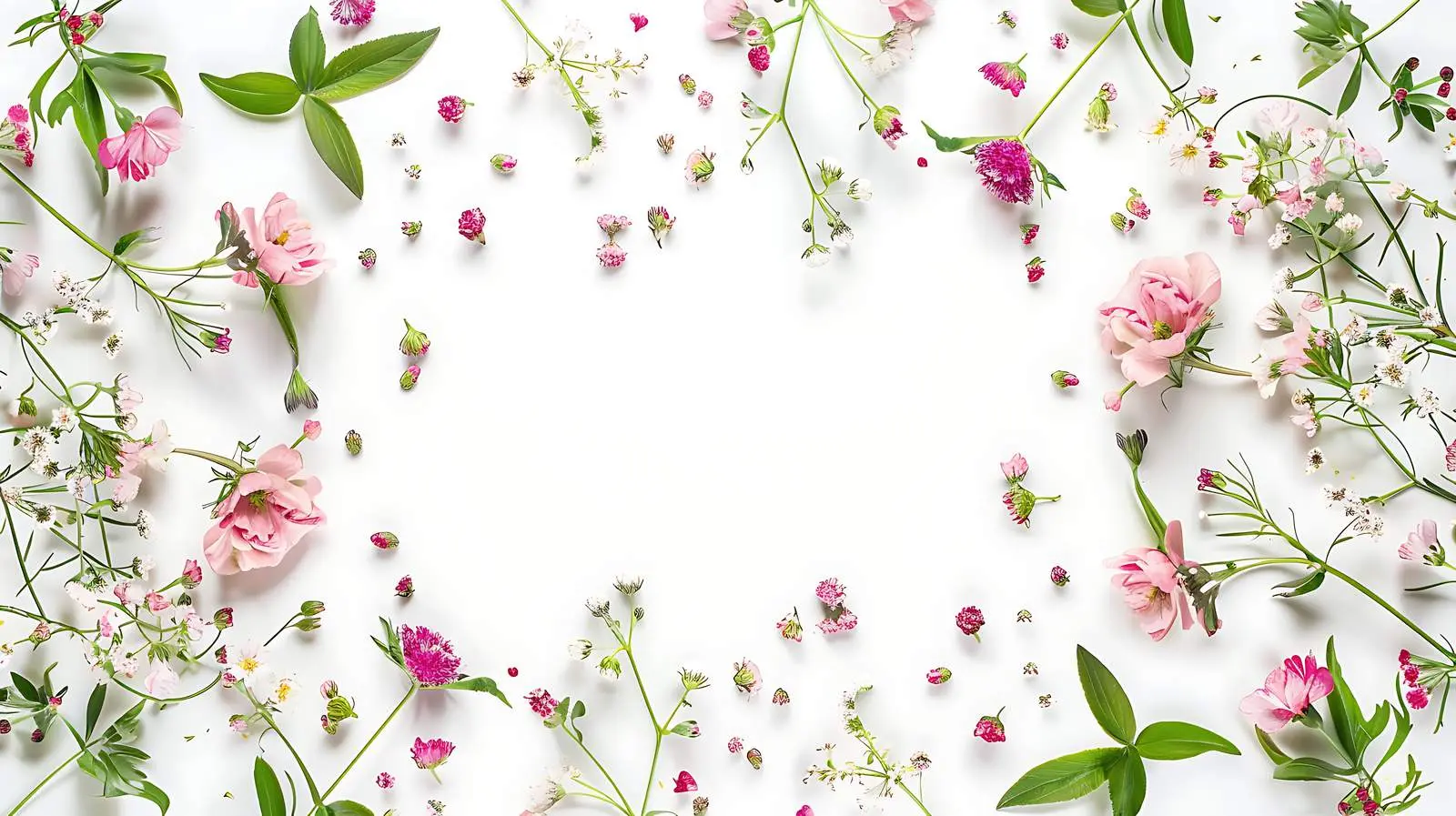 Delicate Pink and Beige Wildflowers with Green Leaves – free macro flower image from Dotvec