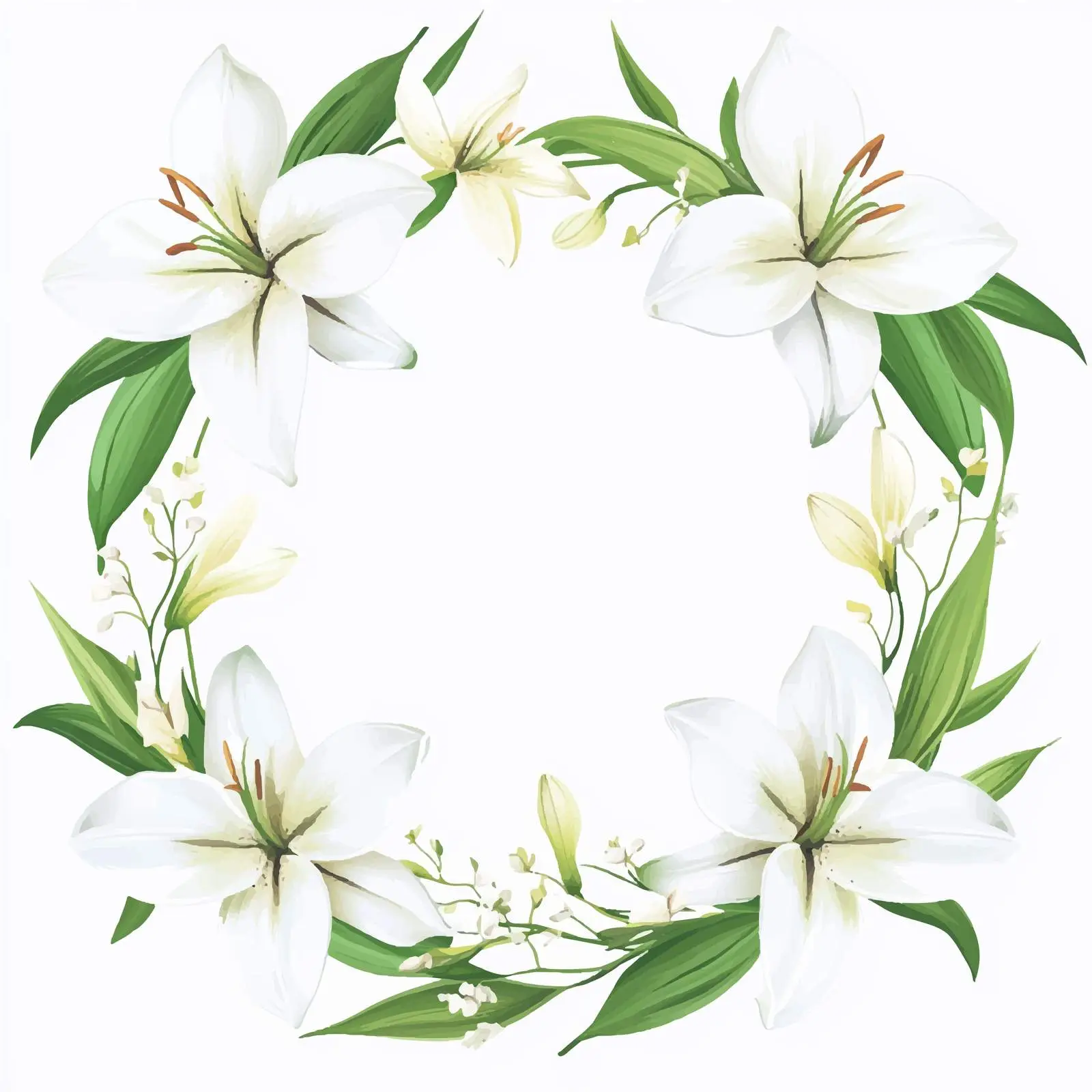 Floral Frames with Lilies and Ornamental Design — free download from Dotvec
