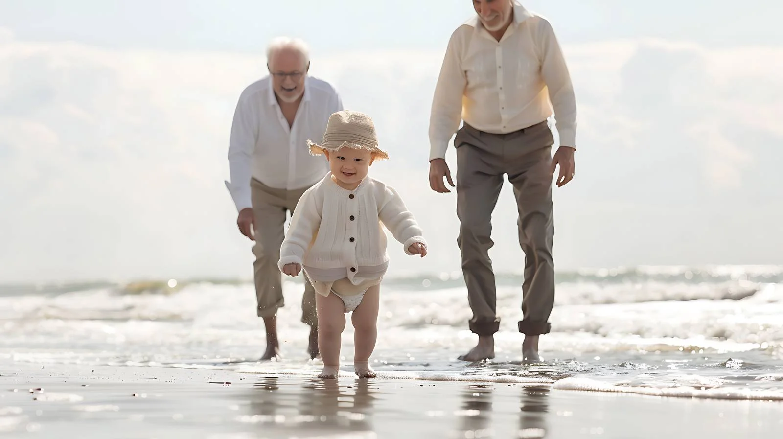 Joyful Baby Girl Strolling in La Baule — free download from Dotvec