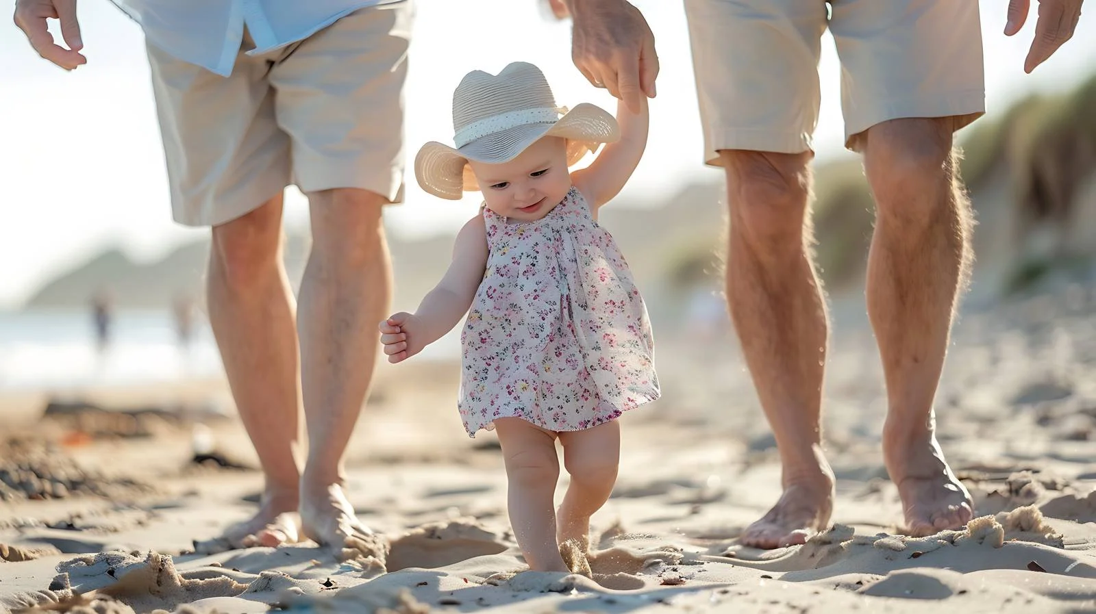 Charming Baby Girl Strolling in La Baule — free download from Dotvec