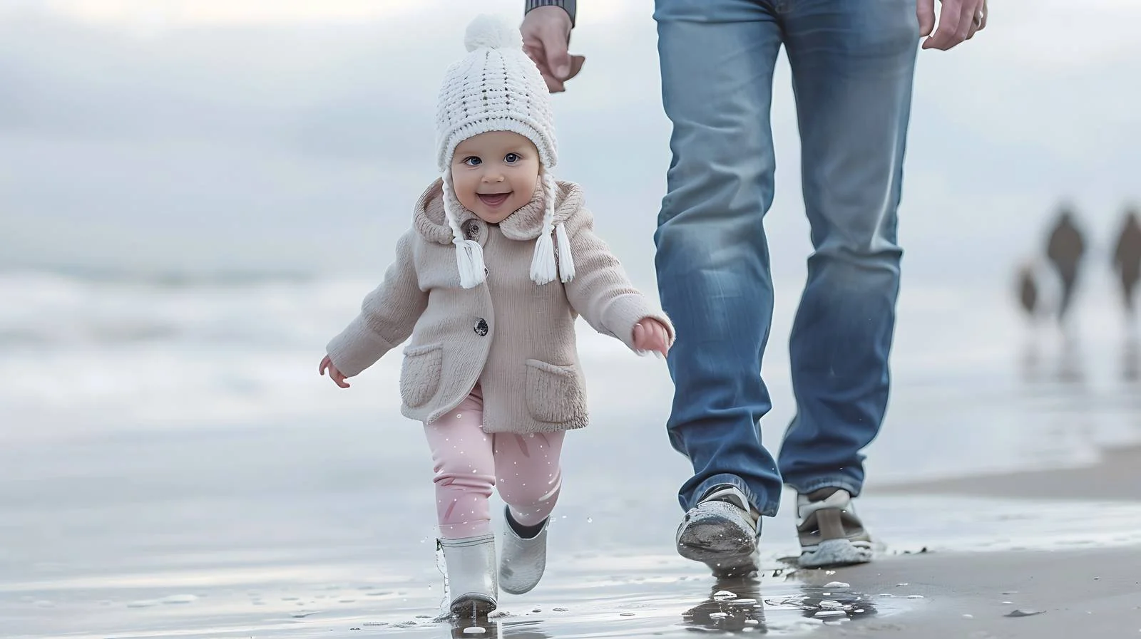 Happy Baby Girl Walking in France — free download from Dotvec