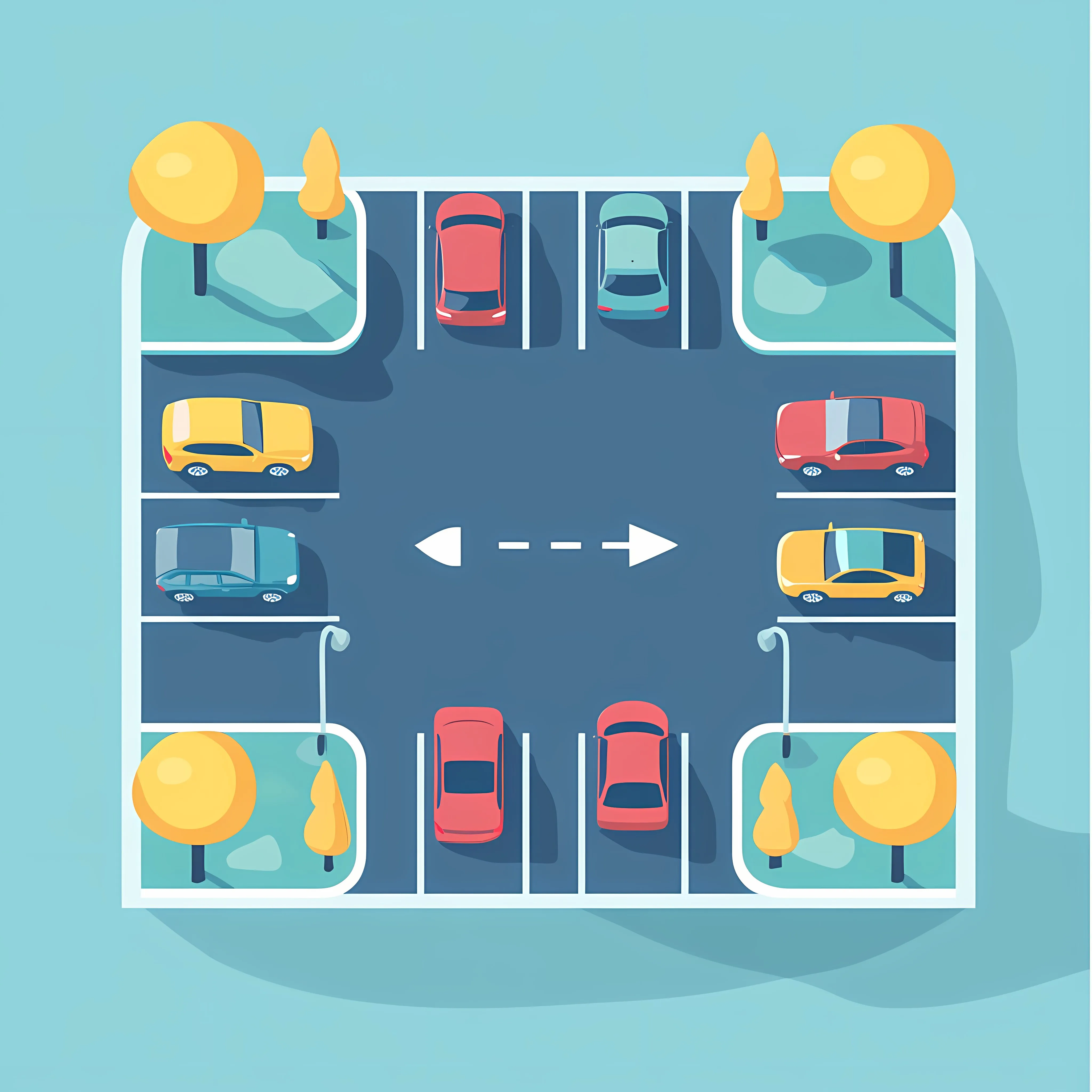 Free Air View Parking Scene Vector Illustration — free download from Dotvec