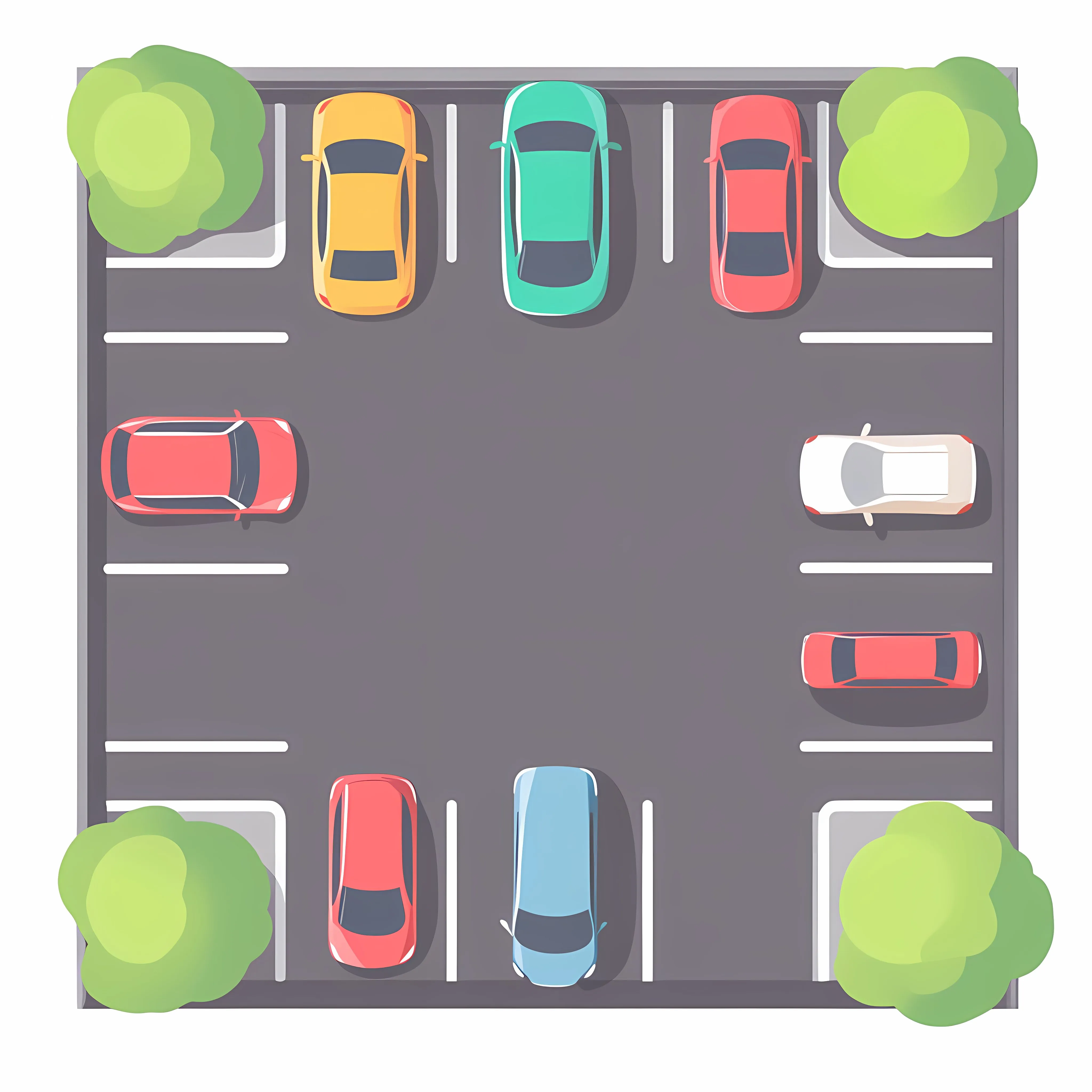 Aerial View of Free Parking Flat Vector – free road map image from Dotvec