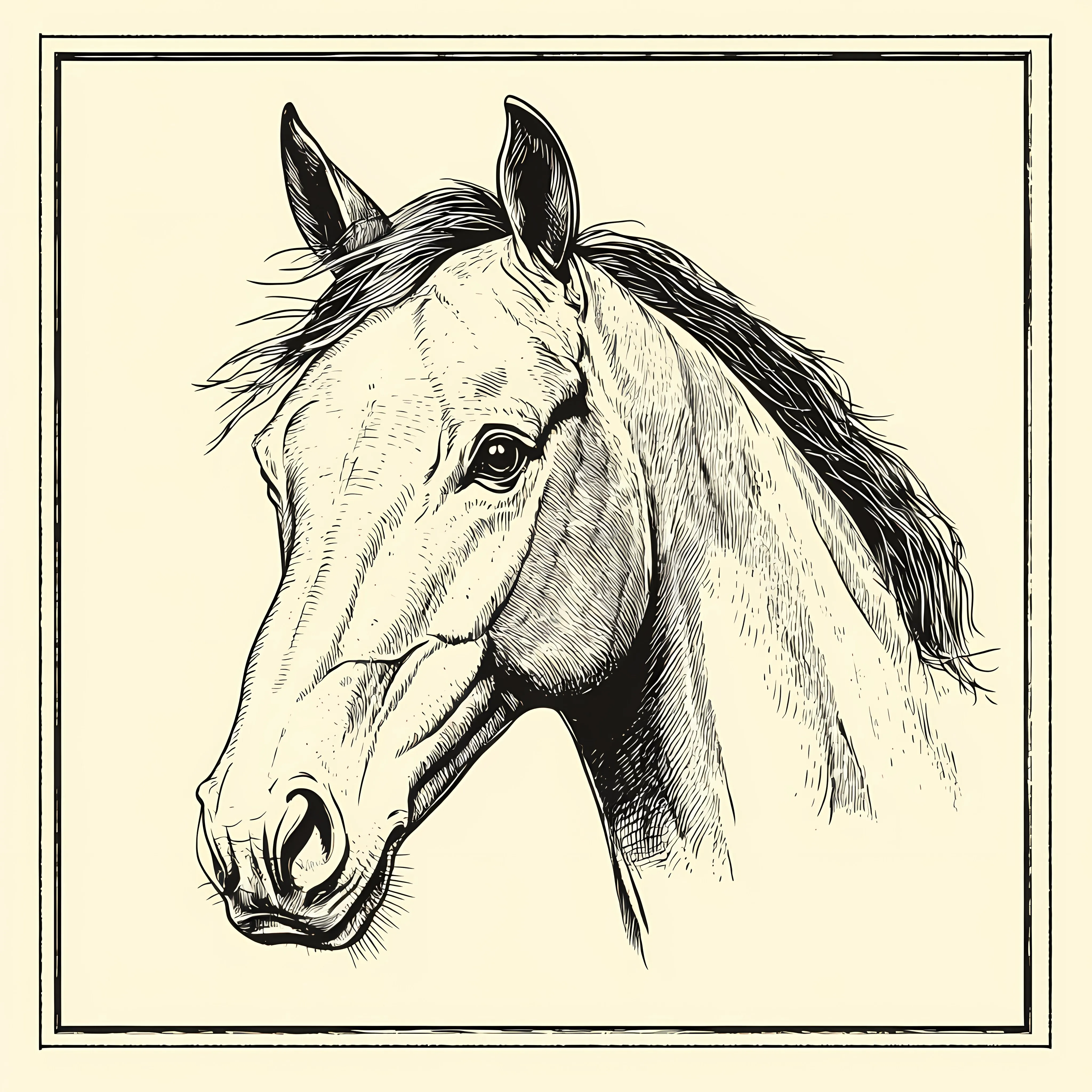Realistic Freehand Sketch of Horse Head — free download from Dotvec