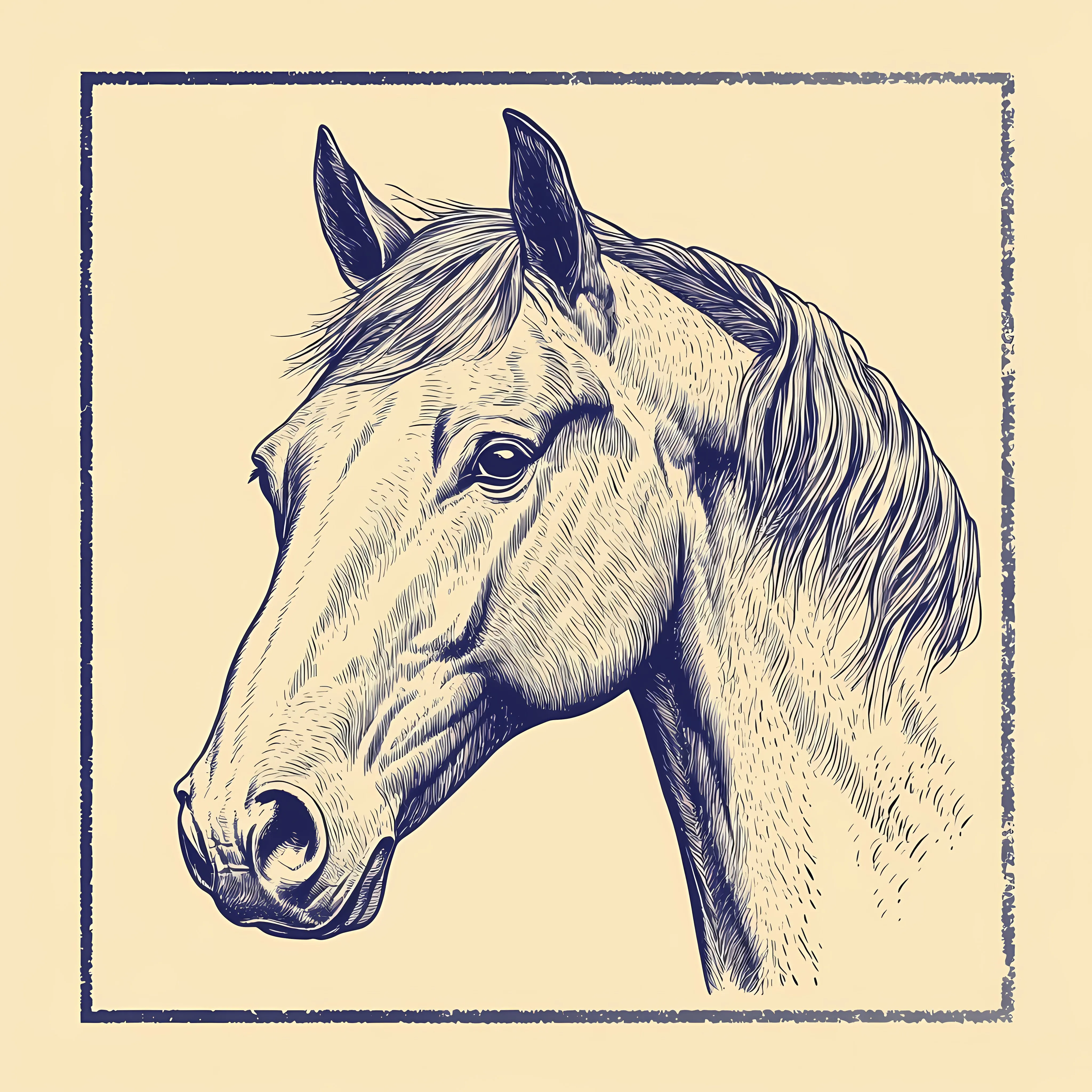 Realistic Horse Head Freehand Sketch Illustration — free download from Dotvec