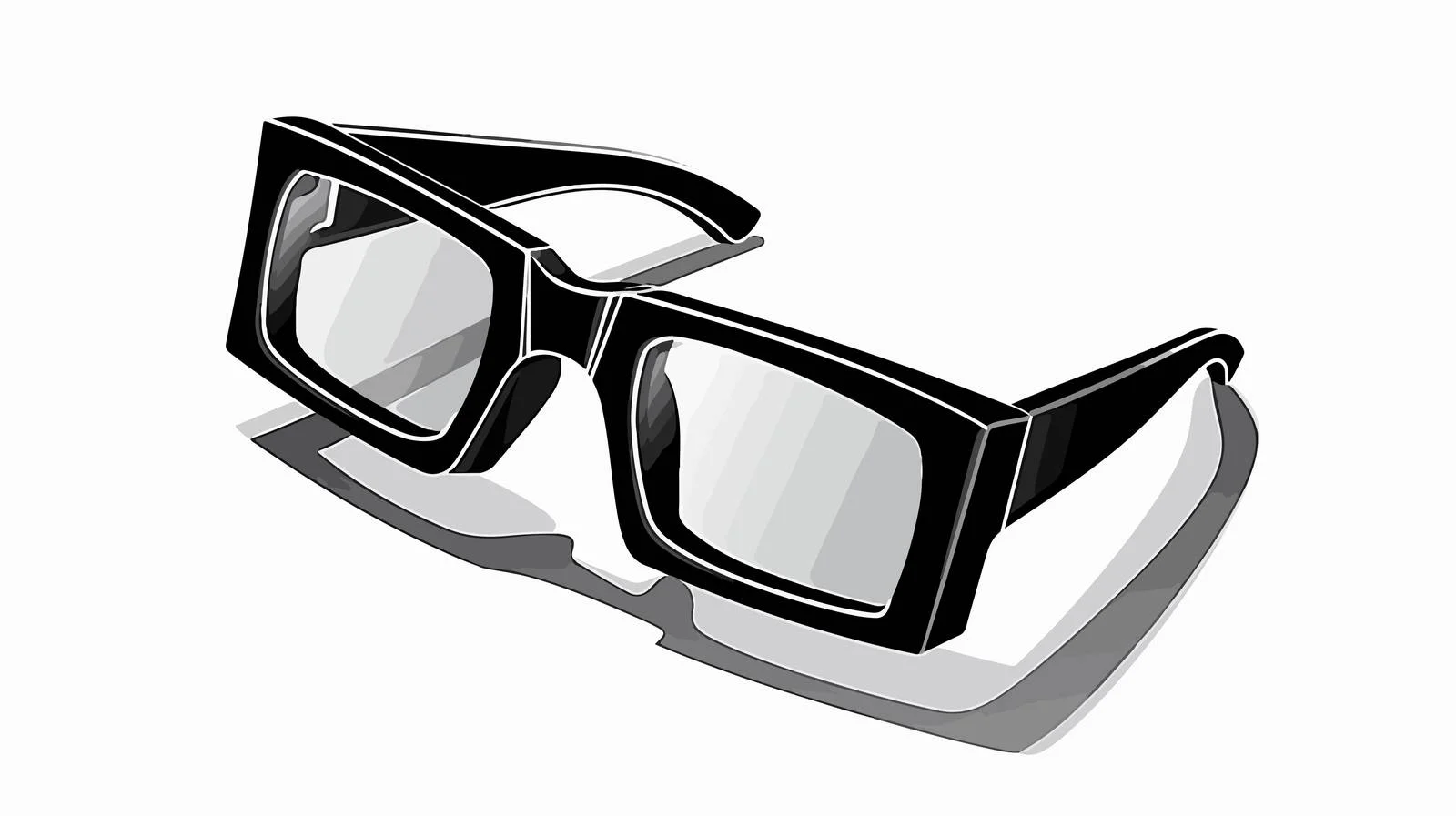 Hand-Drawn 3D Glasses Cartoon Illustration — free download from Dotvec